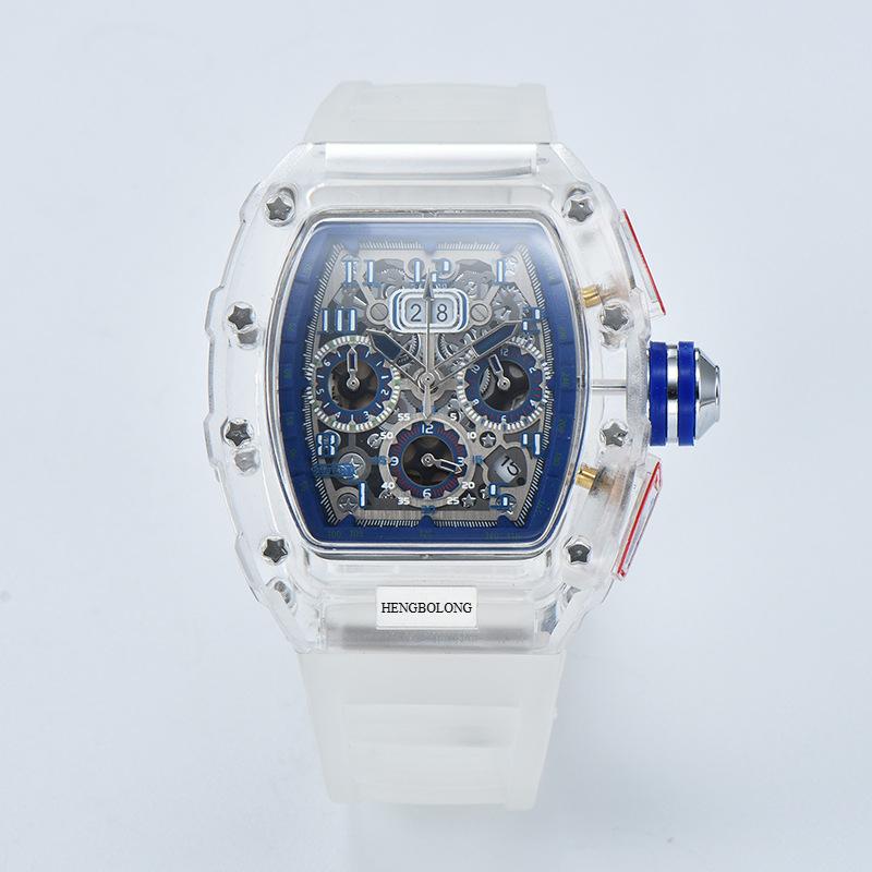 2025new Spot, Six-pin Multi-functional Running Second Engraving Hollow Quartz Watch, Unisex Watch