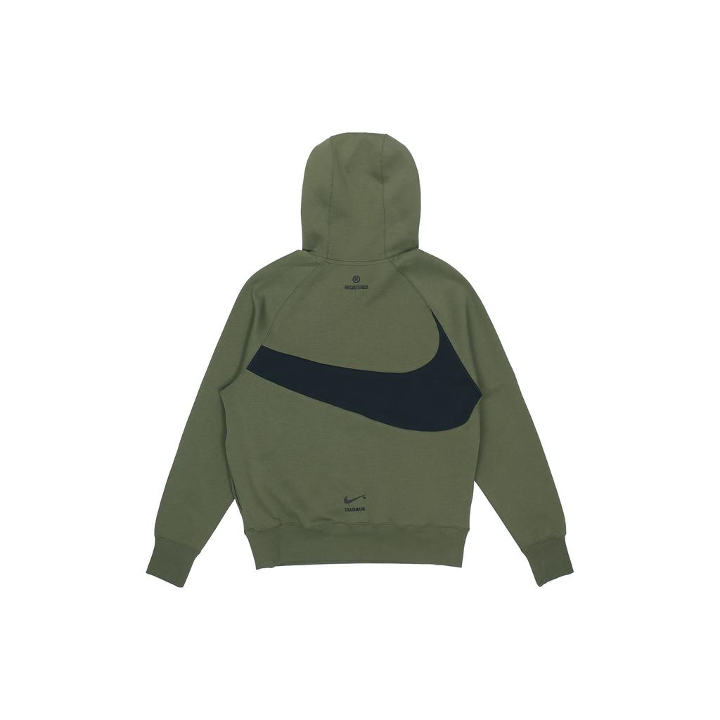 Nike Sportswear Swoosh Tech Fleece Hoodie With Large Logo Print Men Tops Military-Green DD8223-326