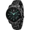 Successo Black Metal Men's Solar Quartz Chronograph R8873644003