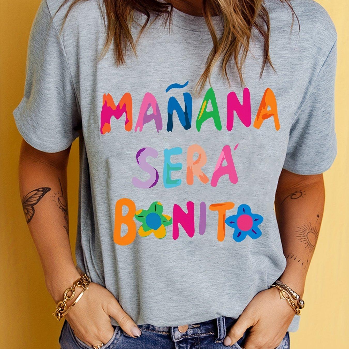 

Футболка с принтом букв, короткий рукав, круглый вырез, повседневный топ для лета и весны, женская одежда XL