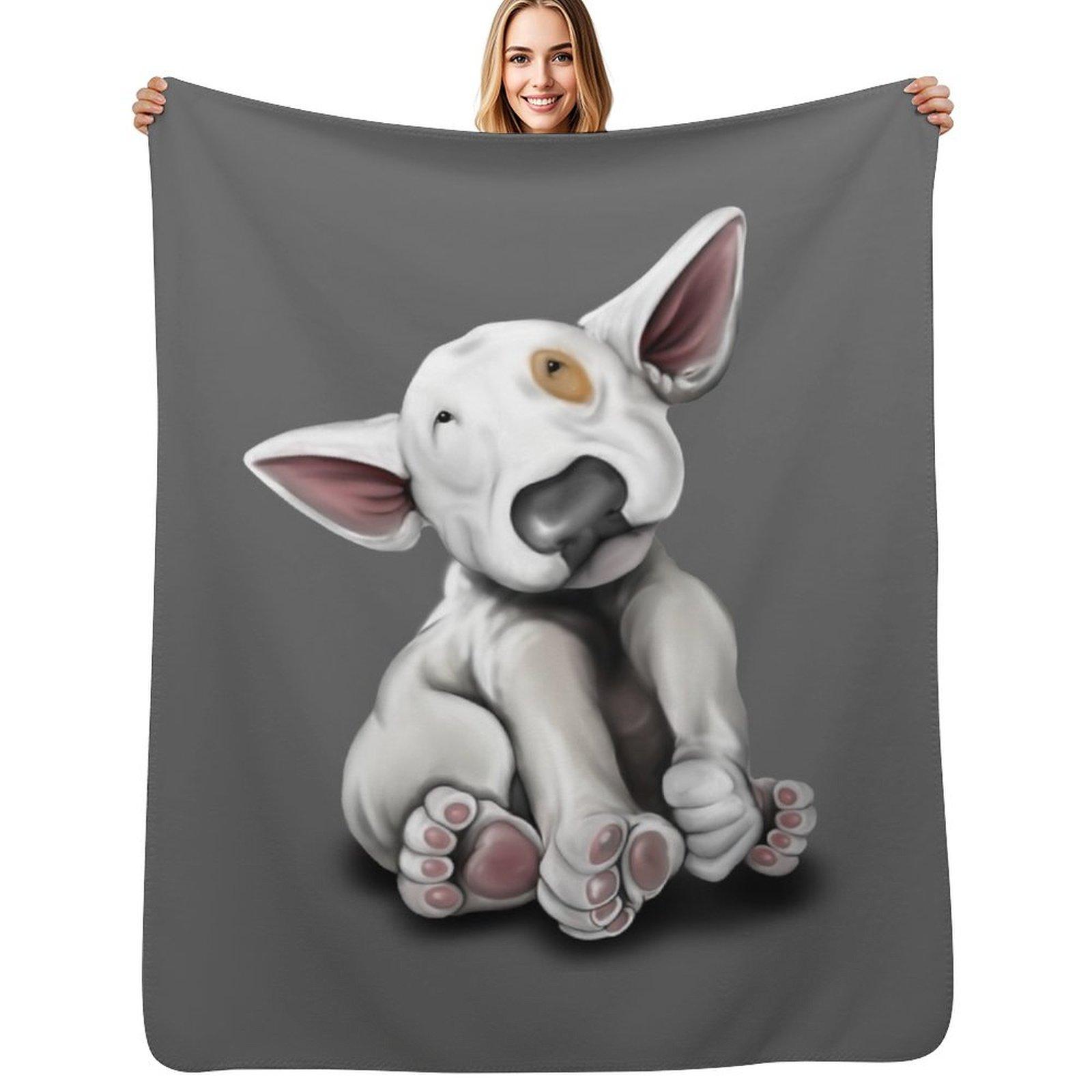 

Bullterrier Puppy Throw Blanket Summer Cool Breathable Blanket for Sleeping 102x76cm(40x30in)