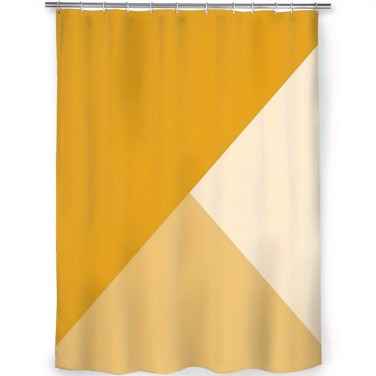 

Mustard Yellow Geometric Gradient Shower Curtain – Modern Minimalist Design, Bold Color Block Art, Polyester, Includes Hooks 90x180cm35x71in