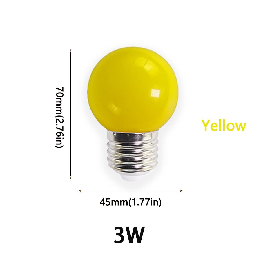 

4 шт. цветная светодиодная лампа G45 E27 3 Вт 220 В RGB Blub энергосберегающая светодиодная лампа в форме шара для вечеринки, фестиваля, украшения дома 3W 220V E27&4 pcs жёлтый