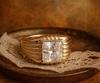 Radiant Moissanite Engagement Ring, 14K Solid Gold Men's Band Bridal Ring, Promise Ring, Proposal Ring, Anniversary, Love Birthday Gift