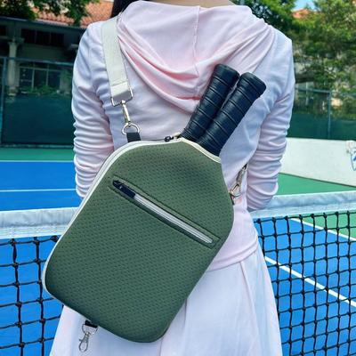 Large Capacity Pickleball Crossbody Bag Zipper Closure Pickleball Racket Bag  Unisex