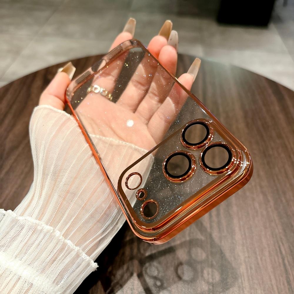 Luxury Sparkling Transparent Armor Case For For Iphone 17 Air 16 15 14 Plus 13 12 11 Pro Max Shiny Glitter Bling Hard Plating Cover