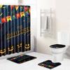 Halloween Shower Curtain Floor Mat Combination Four-Piece Set Bathroom Toilet Carpet Shower Room Mat Foot Mat