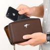 Men's Leather Wallet Large Capacity - Double Zipper Business Clutch (Billetera/Portafoglio Uomo) for Work & Travel