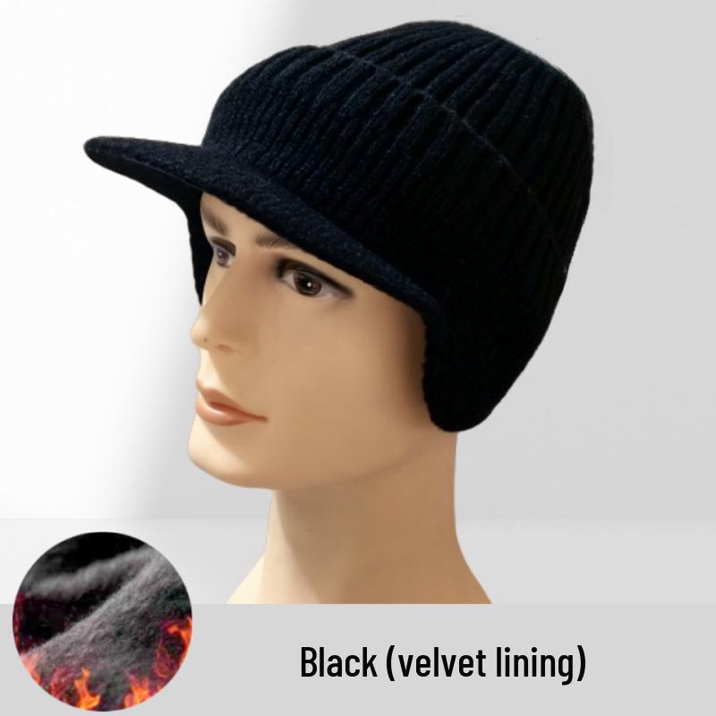 Men's Winter Ear Protection Knitted Wool Hat for Middle-aged and Elderly