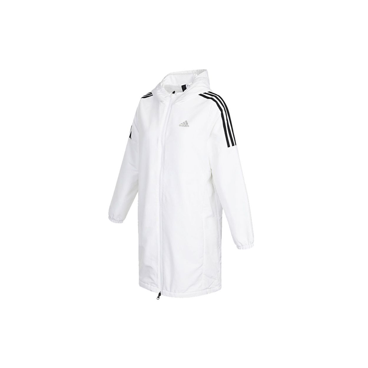 adidas Sports Training Fleece Lined Hooded Jacket White HG1848 XXS