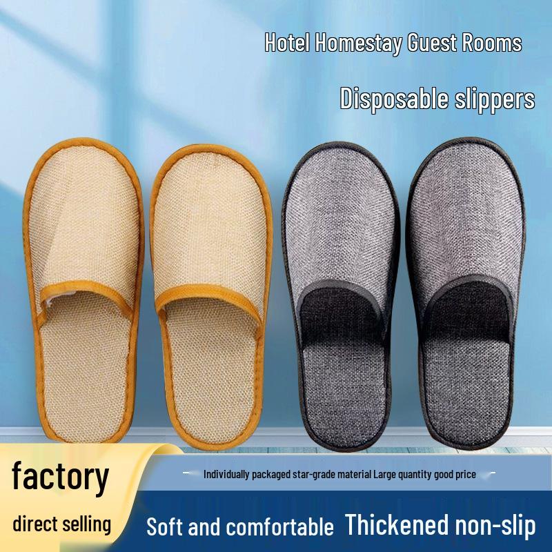 Thickened Non-slip Disposable Slippers for Homestay and Hotel Guests - Autumn/Winter Collection with Customizable Logo
