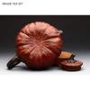 600ml Handmade Purple Clay Pot Section Mud Card Cover Creative Pumpkin Shaped Tea Pot Kung Fu Tea Set