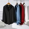 White Satin Shirt Loose Fit Spring Autumn Black Blouse Fashionable Design High Quality Comfortable Stylish Top
