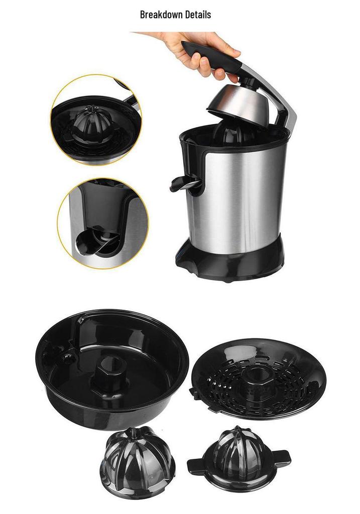 110V Hand-Press Electric Juicer: Stainless Steel Lemon & Fresh Fruit Juice Separator
