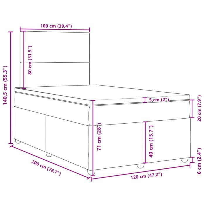 VidaXL Slatted Bed Base with Mattress Cream 120x200 Cm Fabric 3291245