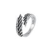 Vintage Feather Ring Distressed Minimalist Fashion Elegant High-End Band