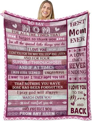 Gifts from Daughter Son for Mother's Day Birthday Mom Gifts Anniversary Unique Gifts for Mom Super Soft Flannel Throw Blankets