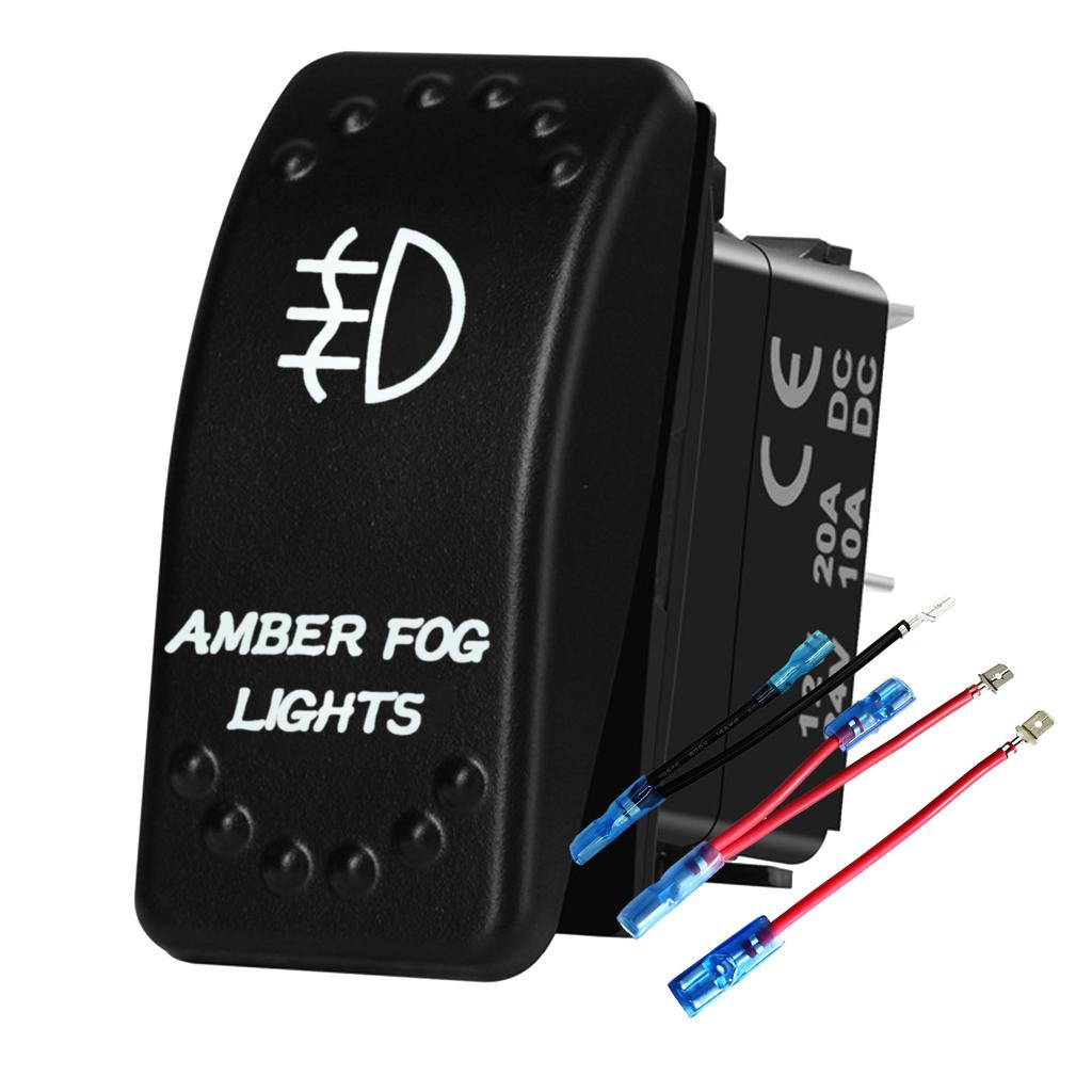 Waterproof White LED Rocker Switch for Light Bar Spot Lights 5P/7P ON-OFF-ON 12V/24V Heavy Duty for Car Boat Truck SUV 4x4 Hilux