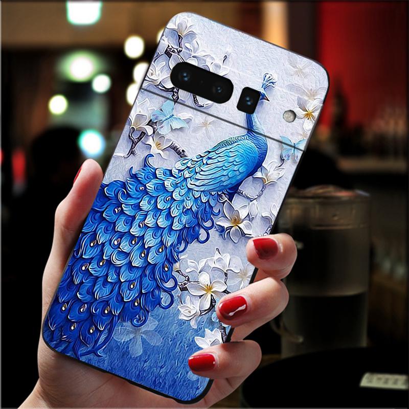 

Phone Case For Google Pixel 10 9 Pro XL 9A 8 7 6 Pro Pixel 8A 7A 6A Pixel 8 7 6 5 Peacock Feathers Google Pixel 10