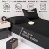 1 Ultra-tiefe Tasche Bettlaken, Schlafzimmer rein Schwarz Matt Bettlaken, Weiche und atmungsaktive Bettwäsche (Geeignet für 45-60 cm Matratzen)