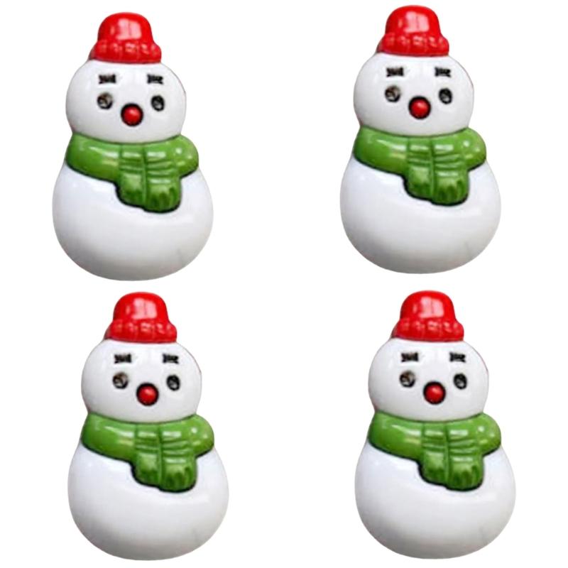Pack of 4 Christmas Snowman Knob Covers Cabinet Knob Decorations Set for Festival Cabinet Decoration In Kitchen & Bedroom