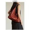 Losea Original Shadow Bamboo New Chinese Style Normcore Large Capacity Totes Women's Bag Red Shoulder Bag Wedding Bag