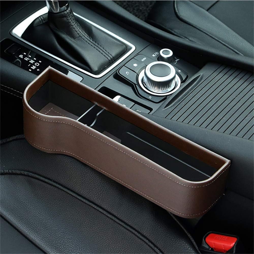 Car Seat Filler Premium PU Full Leather Seat Console Organizer, Car Pocket Organizer, Car Interior Accessories, Car Seat Side Drop Caddy Catcher (1