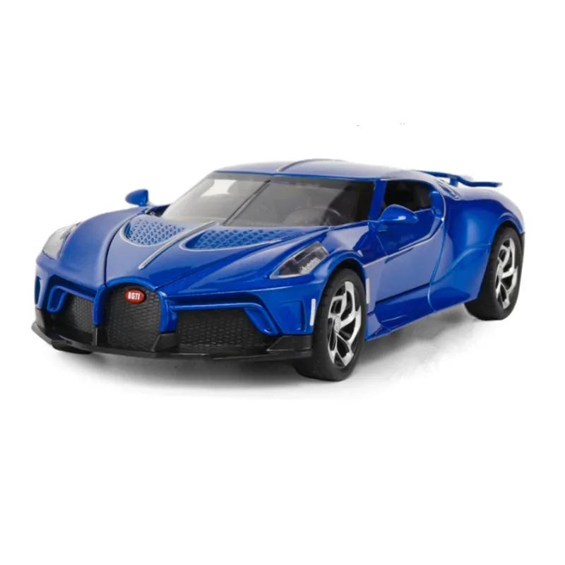 

1:24 Bugatti Lavoiturenoire Alloy Sports Car Model Diecasts & Toy Vehicles Metal Car Model Simulation Sound and Light Gift синий