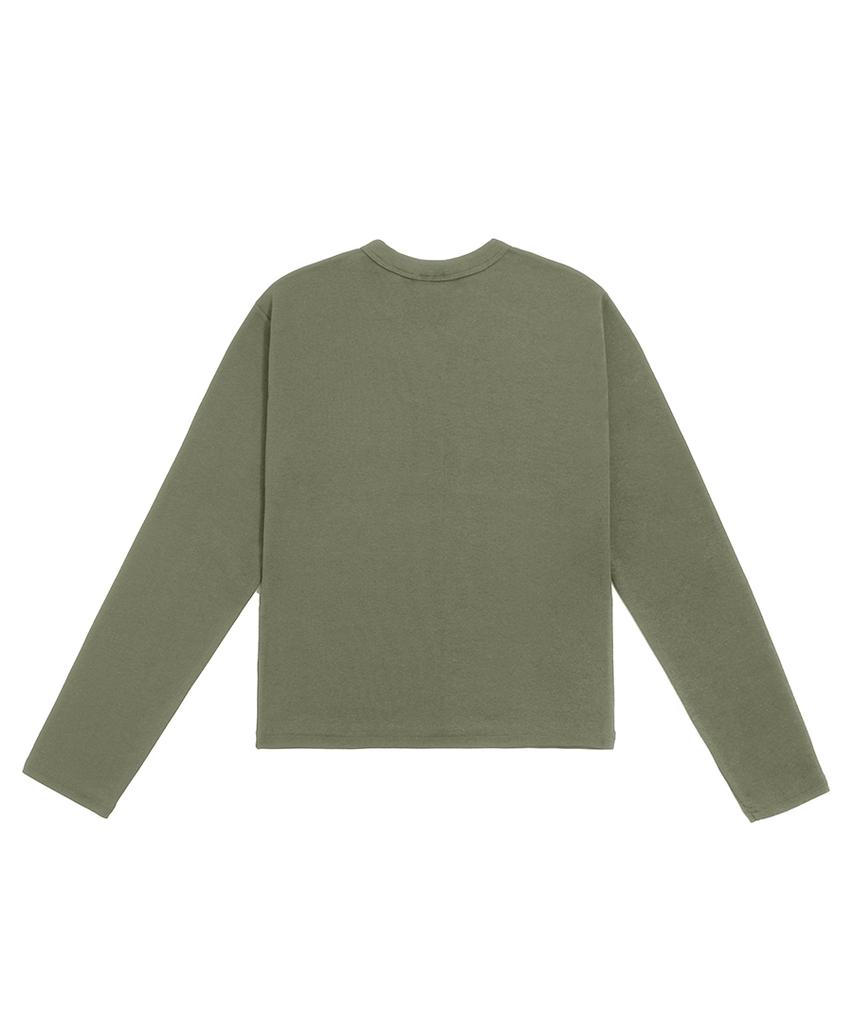 MATCHGLOBE Peaches Slim Stretch Long Sleeve Tee (Khaki)