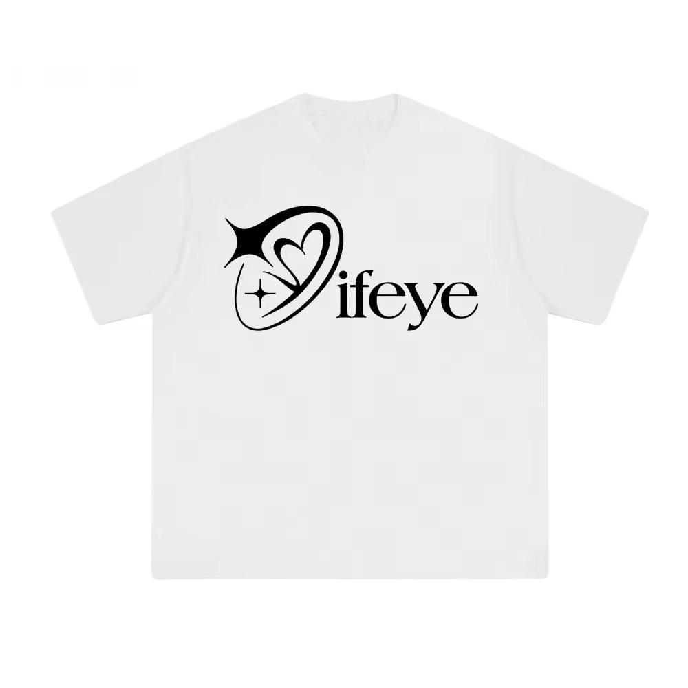Creative Ifeye Printed Pure Cotton T-shirt Men and Women with The Same Round Neck Cotton Short-sleeved T-shirt  Y2k  Korean