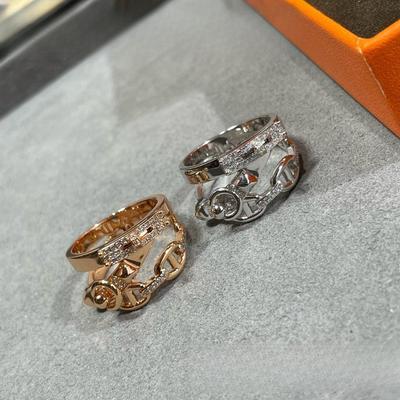 High Version H Home Lock Belt Buckle Three-in-one Ring High Carbon Diamond Ring Light Luxury High-end Ring