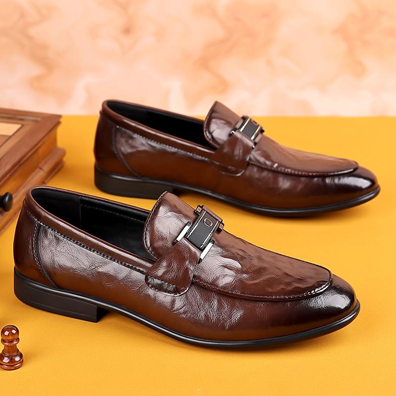 

Абсолютно новые мужские туфли Lefu 2024 года, удобные, универсальные, черные, коричневые, в деловом британском стиле, модные, маленькие кожаные туфли, размер 38-44 44 коричневый