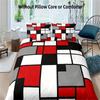 Geometric Duvet Cover Set, Modern Abstract Reversible Microfiber Bedding with Zipper Closure, Machine Washable, Includes 1 Duvet