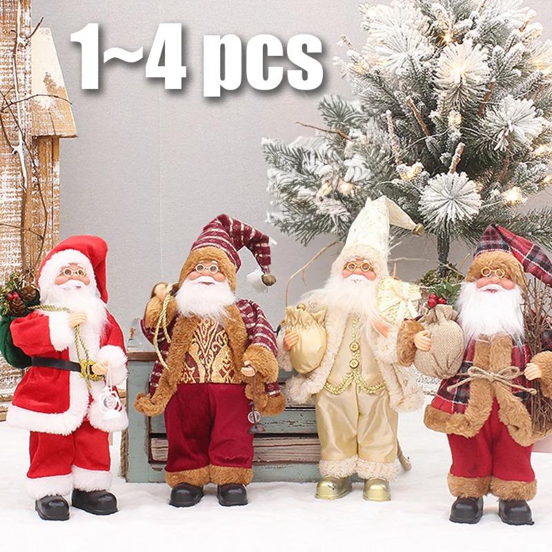 1~4PCS 2026 Christmas Decoration for Home Santa Claus Plush Doll 12in Navidad Party Decor Xmas Ornaments New Year Gift