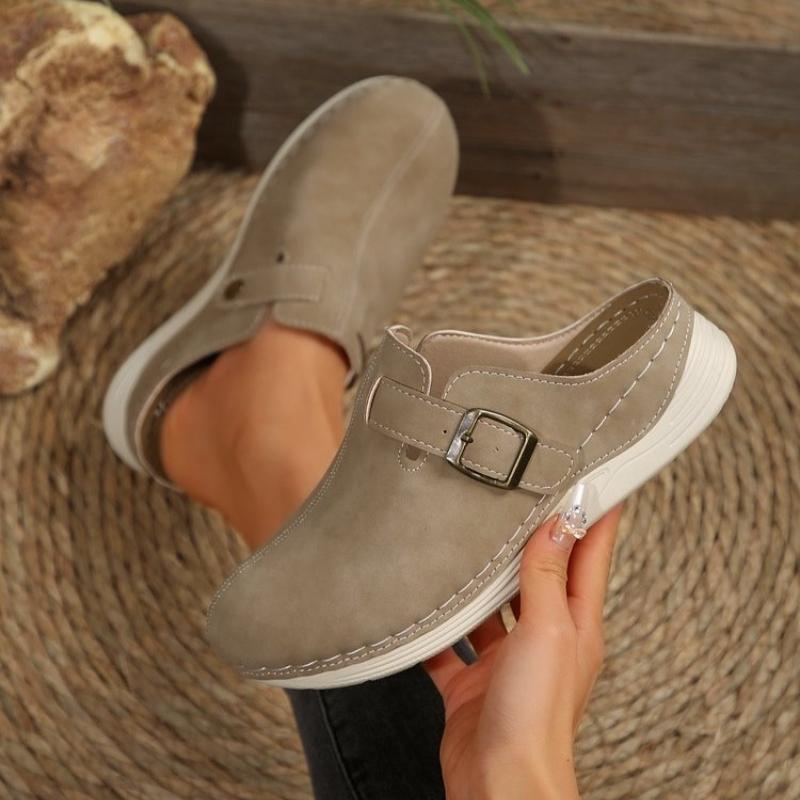 

Модные женские тапочки 2025 Новые летние модные тапочки-сандалии на платформе с закрытым носком Женские винтажные шлепанцы Женская обувь Тапочки на танкетке 36