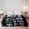 Retro Gaming Consoles and Controllers Design Flannel blanket for bedroom, living room, sofa, and nap sofas