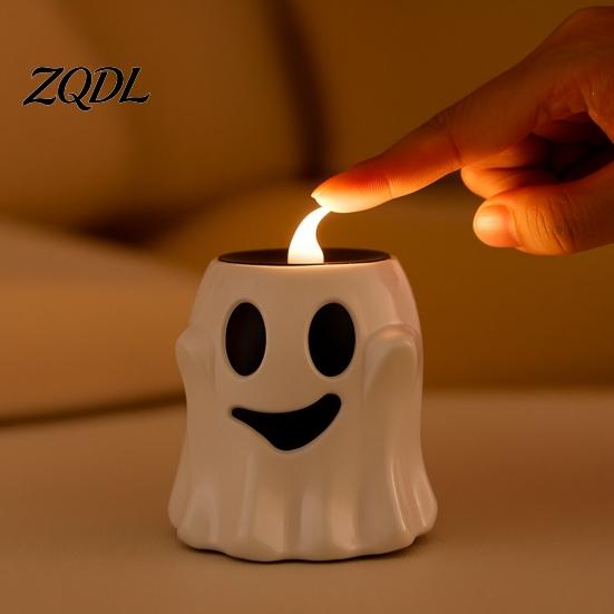 Halloween Theme Light Pumpkin Night Light, LED Spooky Skeleton Desk Lamp, Electric Candle for Holiday Party Home Office Decoration Holida Lamp