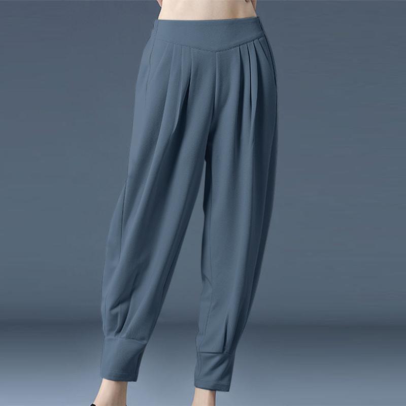 

Женские летние брюки ZANZEA с высокой талией и карманами, со складками S темно-синий