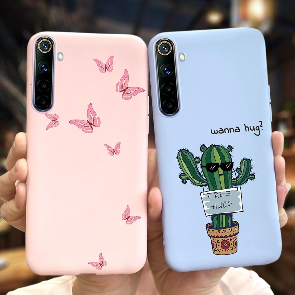 For Realme 6 6 Pro Case Cute Milk Cow Flower Patterns Soft Back Cover For OPPO Realme 6 6S 6Pro RMX2061 Coque Funda Realme6 Capa