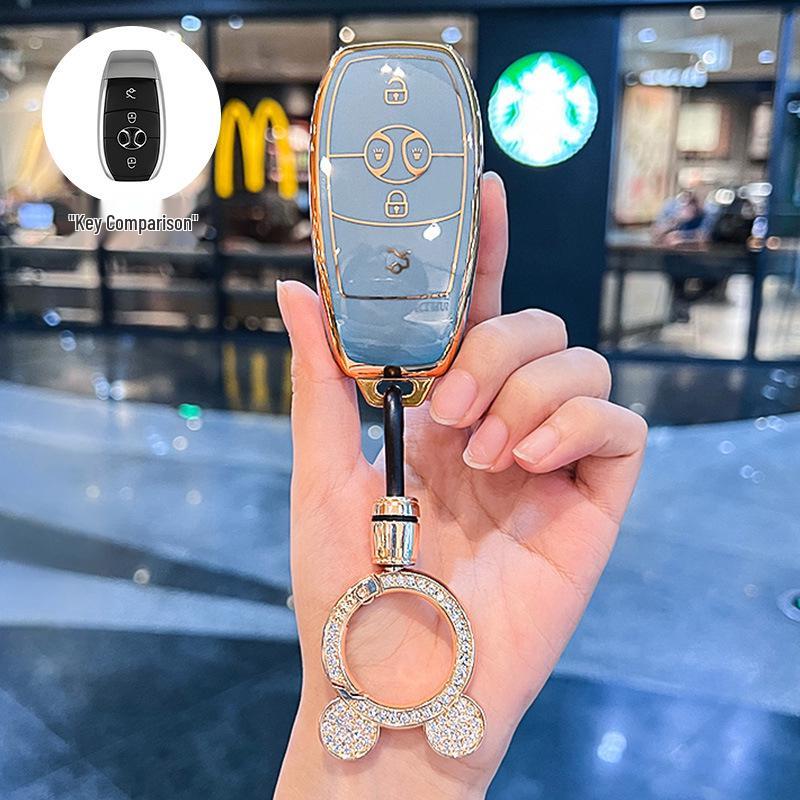 BAIC EX3 Electric Vehicle Key Fob Protective Case with Buckle Bag - Full Coverage for R600 Model