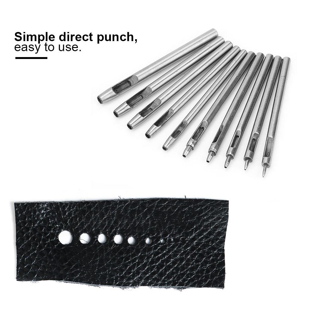 10pcs Leather Strap Watch Band Belt Eyelet Hole Punch Drilling Tool Hand Puncher