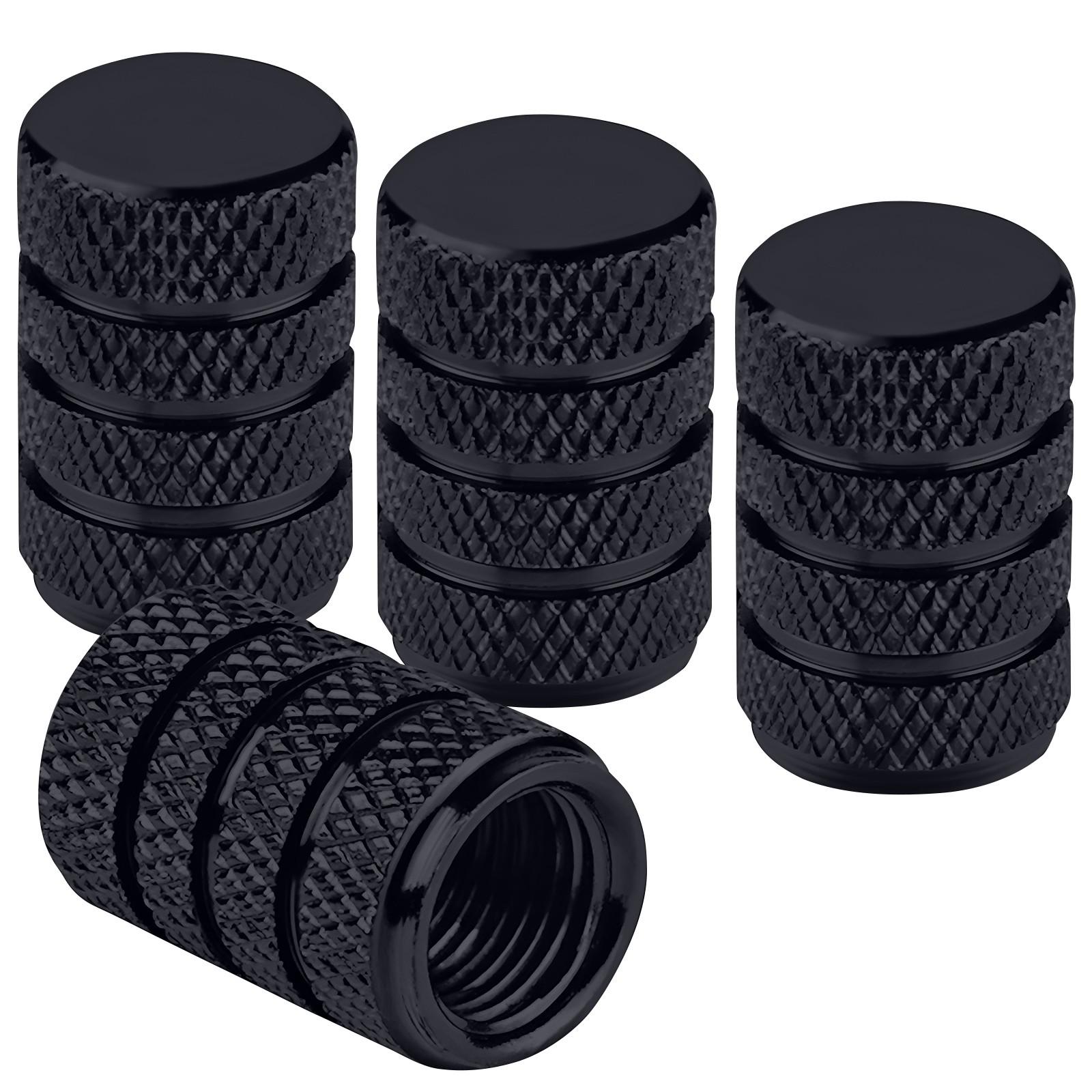 

4 шт. алюминиевых колпачков для вентилей, чехлы для шин, нержавеющие металлические колпачки для винтов, для легковых и грузовых автомобилей One Size чёрный