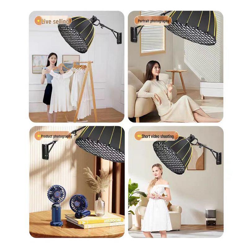 Ceiling-Mount Softbox Light Stand for Live Broadcasts and Photography