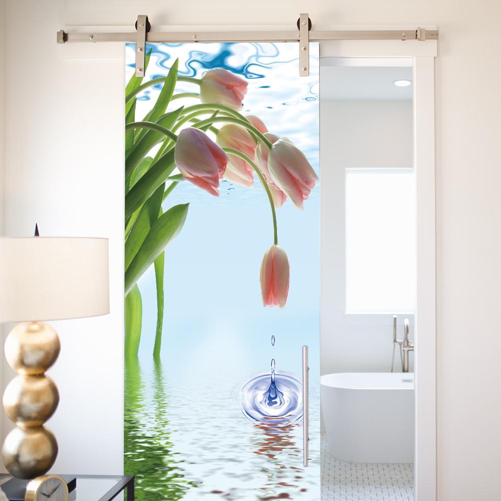 3D Forest Scenery Door Sticker - Removable Vinyl Mural, Nature Pathway Adhesive Door Wallpaper for Home Decor