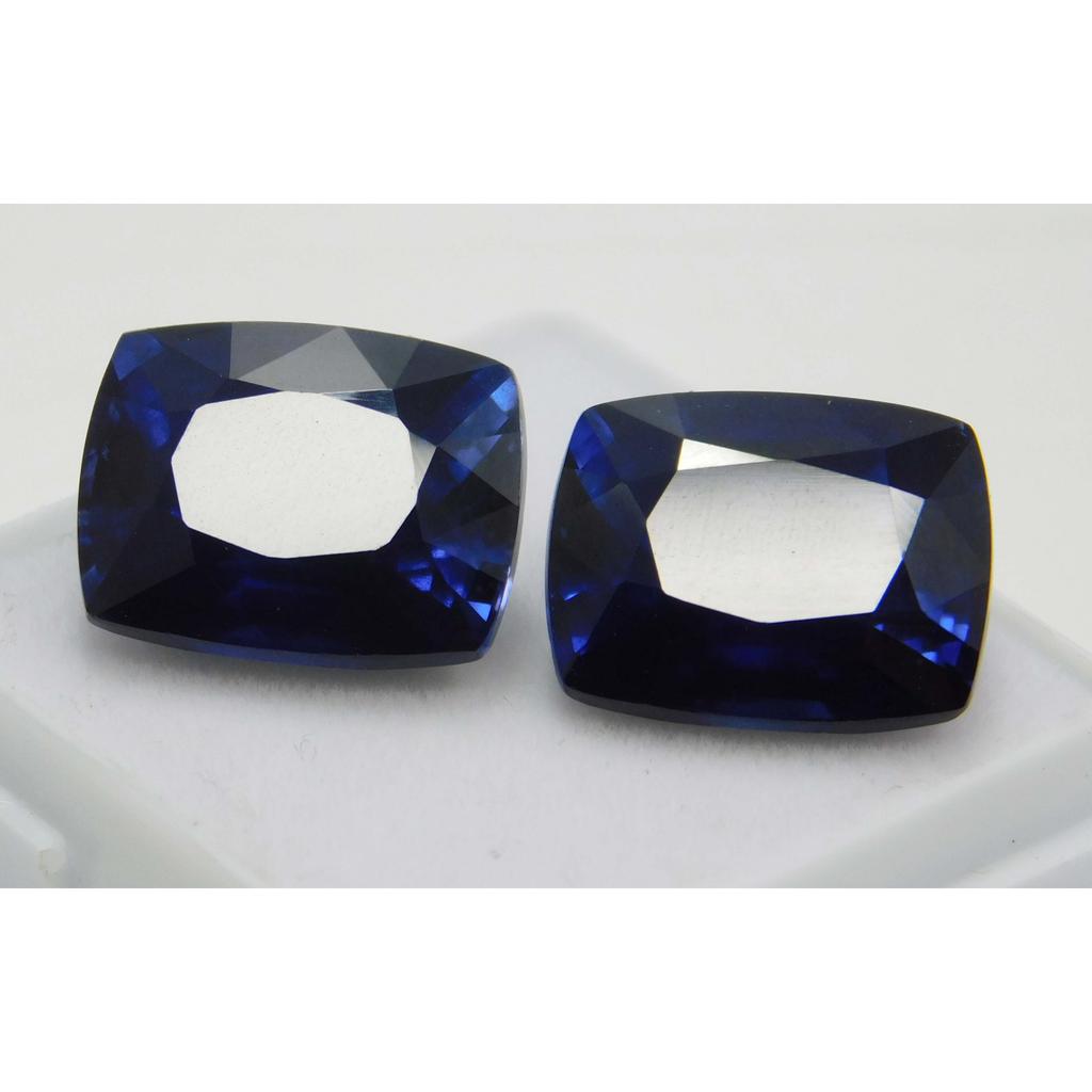 Natural Ceylon Blue Sapphire Cushion Cut 20.65 Ct CERTIFIED Loose Gemstones Pair