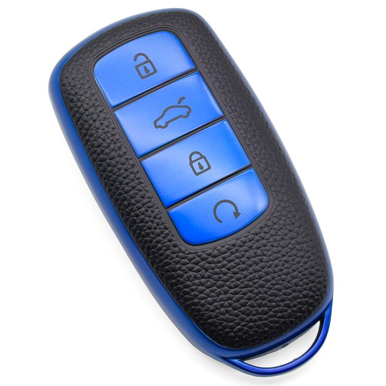 4 Button TPU+Leather Car Key Case Cover Car Holder Remote Key Shell Case Cover Fob Bag Styling Accessories bmw