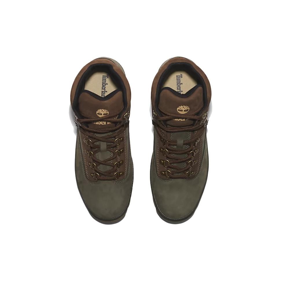 Timberland Runde Zehenpartie Schnürung Rutschfest Langlebig Mid-Top Wanderschuhe Herren Wanderschuhe Dunkelgrün A5ZHHA58