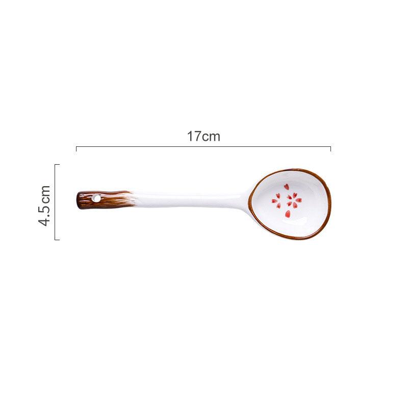 Japońska stylowa ceramiczna łyżka o wysokiej wartości, domowa, z długim uchwytem, łyżka do zupy, łyżka deserowa