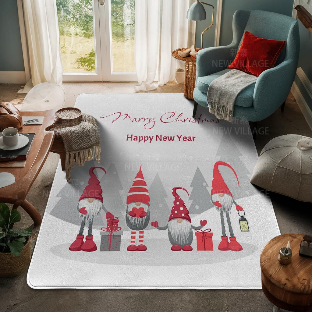 House Entrance Carpet Home Door Mat Living Room Bath Foot Bathroom Non-slip Water Absorption Rugs Bath Merry Christmas Winter