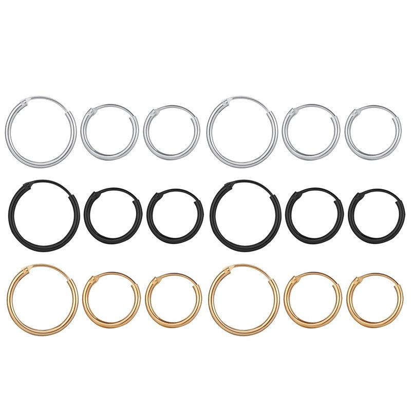 Fashion Simplicity Hoop Earrings for Women Punk Hip-Hop Gold Metal Circle Hoop Party EarringsTrend Jewelry Gift